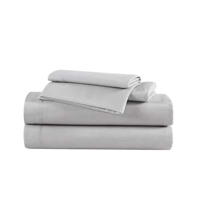 Eddie Bauer Cotton Flannel-Solids-Deep Pocket- Sheet & Pillowcase Set