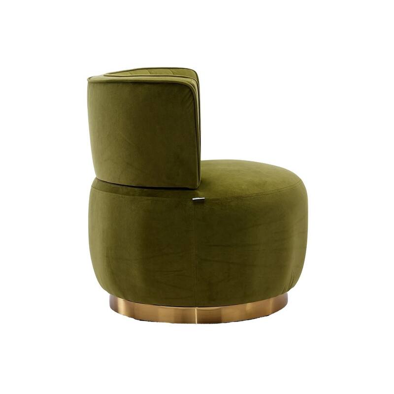 Modern Velvet 360 Degree Swivel Round Armrest Upholstered Accent Chair