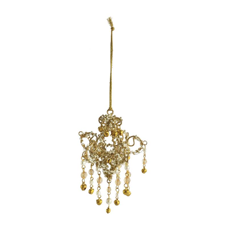 Handmade Metal, Glass, and Acrylic Beaded Chandelier Ornament