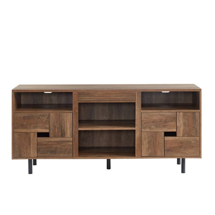 60'' Wood Media Console TV Stand Classic Entertainment Center