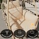 preview thumbnail 9 of 8, Foldable Hanging Swing Chair with Stand - Indoor/Outdoor, Space-Saving Design, Comfortable Puffy Cushion
