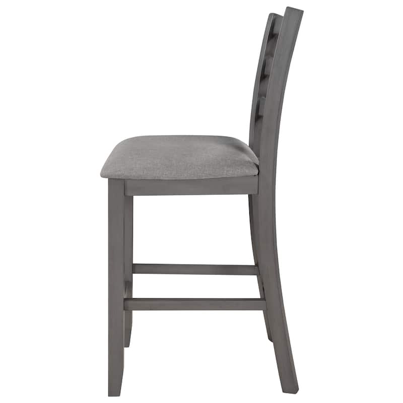 5-Piece Wooden Dining Set with Padded Chairs and Storage Shelving