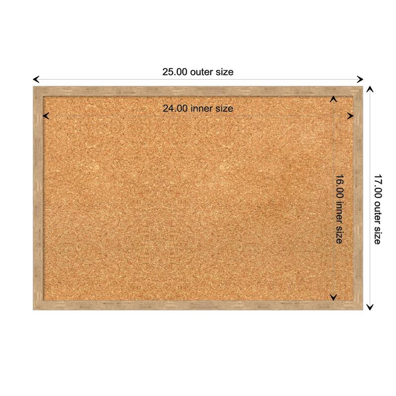 Imprint Wood Framed Natural Corkboard Bulletin Board - Imprint Light Bronze - Board Size 24x16