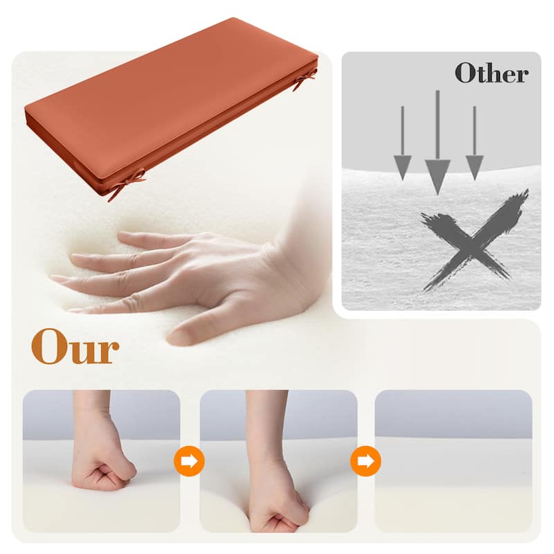 Waterproof Outdoor/Indoor Bench Seat Cushion Replacement for Patio Furniture
