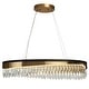 preview thumbnail 13 of 13, Modern 1-Light LED Crystal Chandelier Black Gold Linear Island Lights for Dining Room - D31.5" x H6"