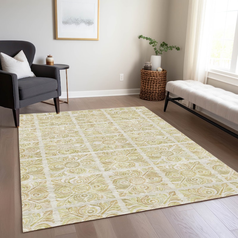 Machine Washable Indoor/ Outdoor Chantille Mosaic Rug