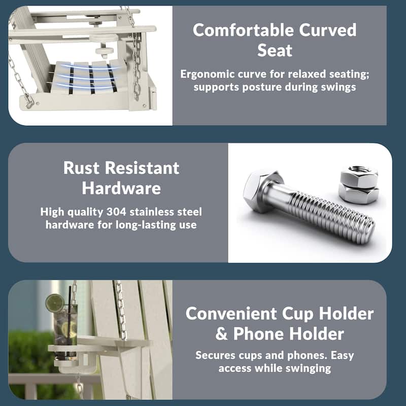 Hanniford Poly Adirondack 50 Inch Porch Swing