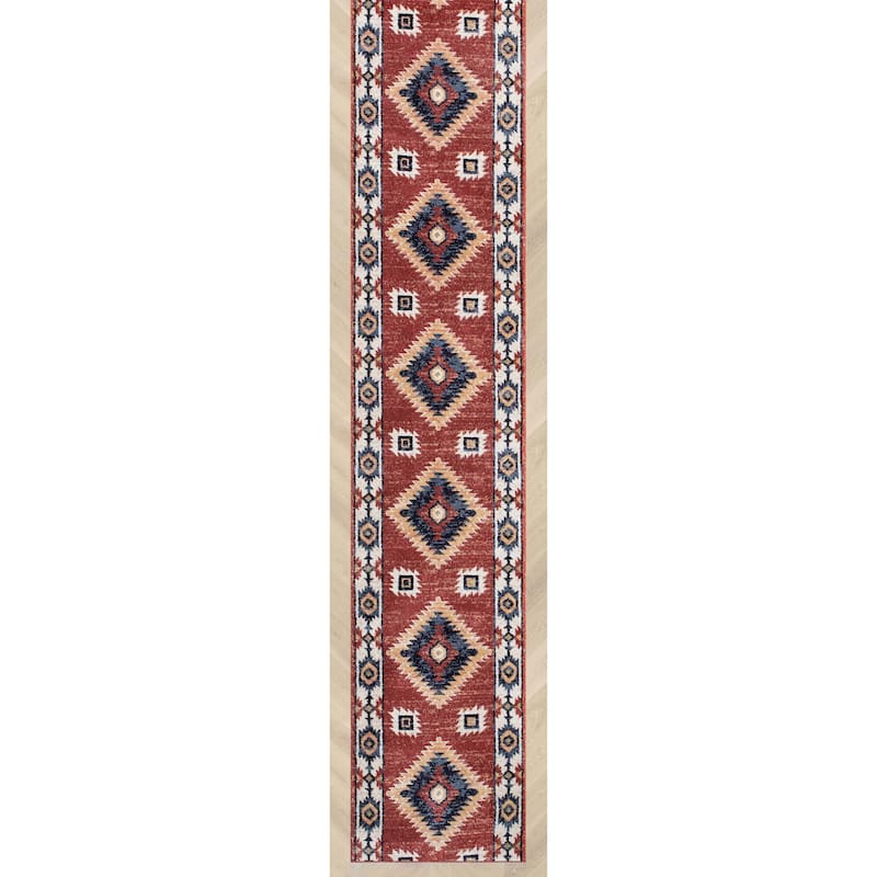 Custom Size Runner Tulsa Lea Southwestern Medallion Stair-Hallway Rug