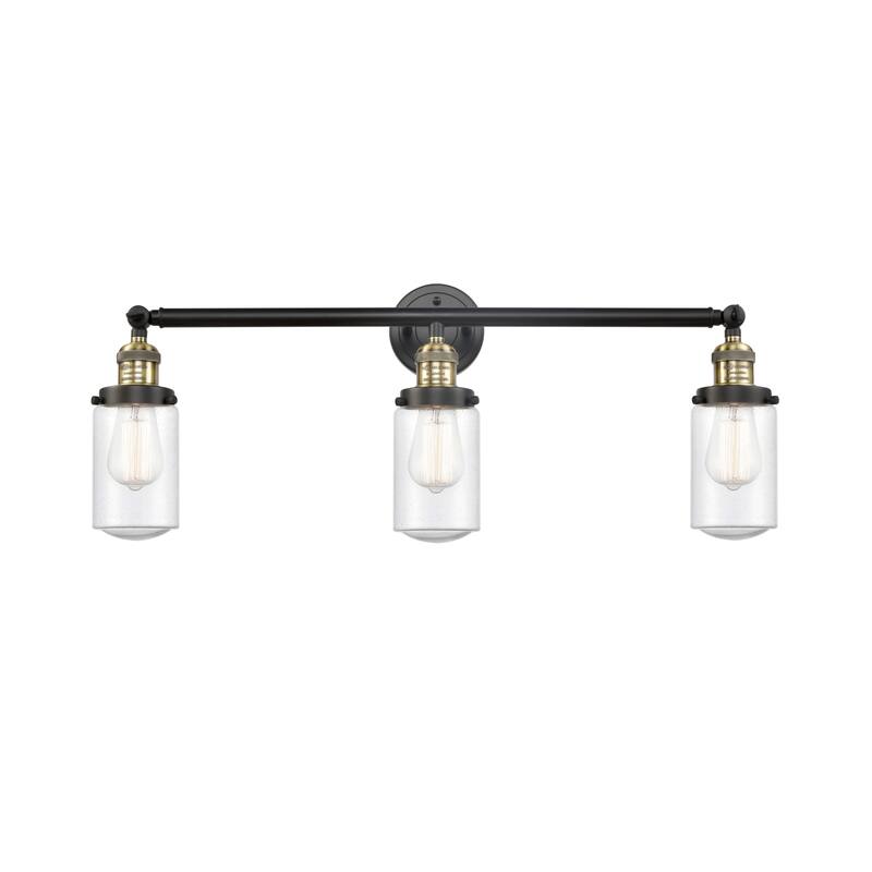Innovations Lighting Dover 3 Light 31" Wide Bathroom Vanity Light - Black Antique Brass / Seedy