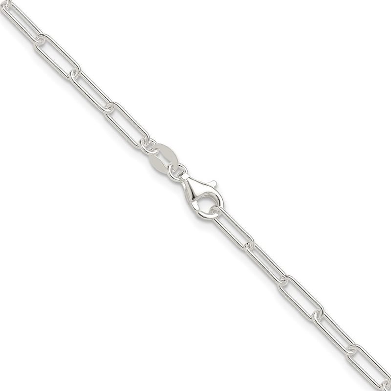 Curata 925 Sterling Silver Polished 3mm Paperclip Chain Necklace Options: 16 18 20 22 24