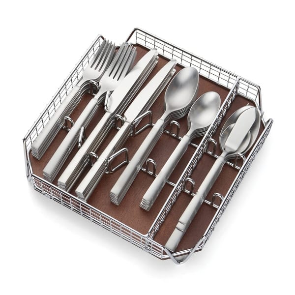 slide 2 of 4, Gailann Satin 45-Piece Flatware Set with Caddy