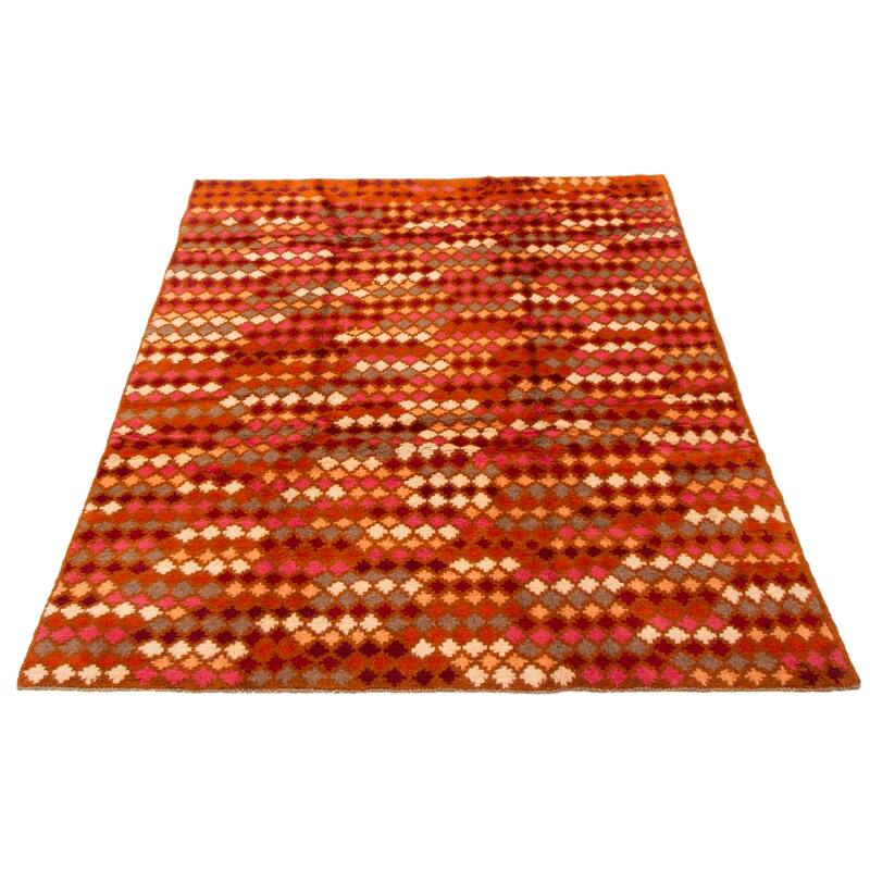 ECARPETGALLERY Hand-knotted Akhjah Burnt Orange Wool Rug - 5'11 x 8'6
