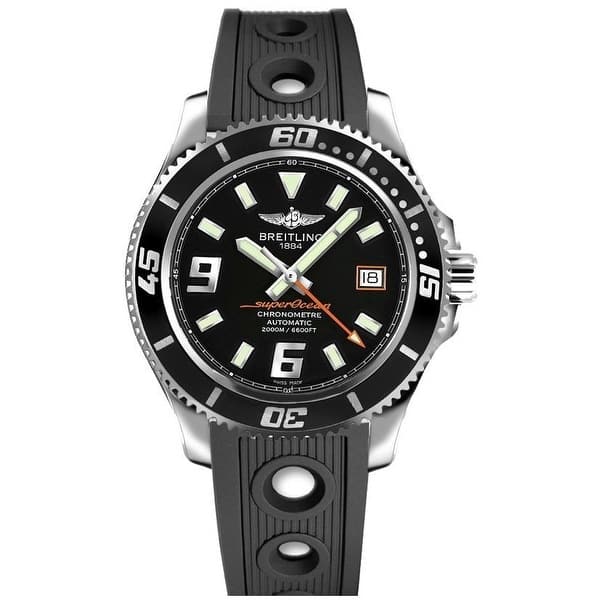 slide 1 of 1, Breitling Men's 'Superocean 44' Black Rubber Watch