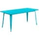 preview thumbnail 4 of 4, 31.5" x 63" Rectangular Metal Indoor-Outdoor Table - Industrial Table Crystal Teal-Blue