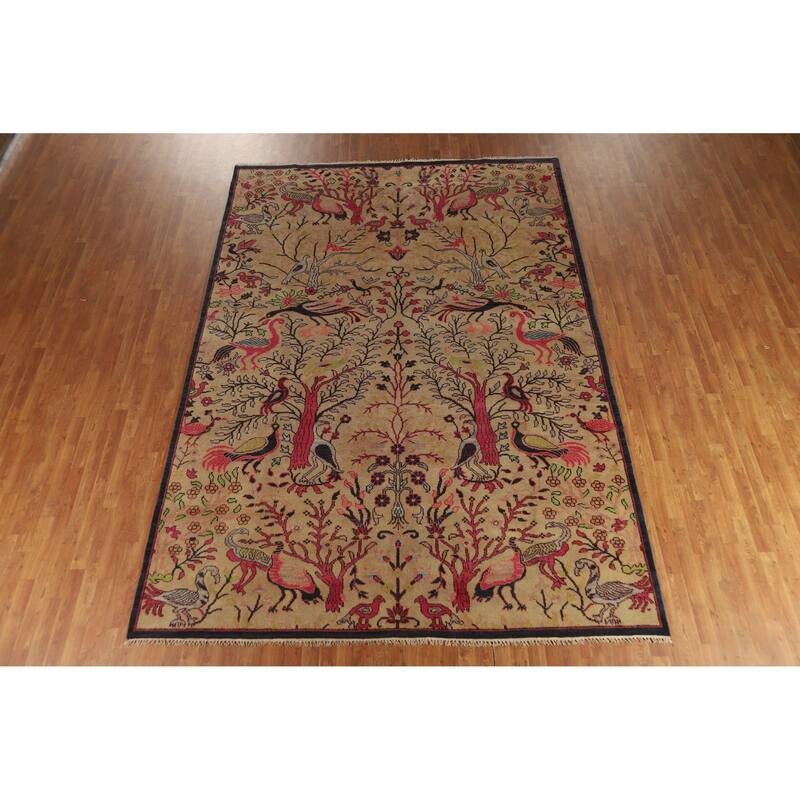 Hand Knotted Oriental 100% Wool Carpet Traditional All-Over Brown Ziegler Area Rug - 12' 2'' X 8' 8''