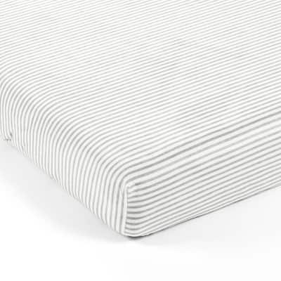 Lush Decor Baby Stripe Soft & Plush Fitted Crib Sheet - 52"x 28" x 9"