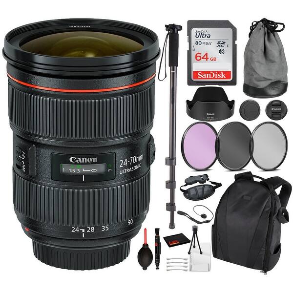 Canon Ef 24 70mm F 2 8l Ii Usm Lens 5175b002 Essential Bundle Kit Overstock Canon Ef 24 70mm F 2 8l Ii Usm Lens 5175b002 Essential Bundle Kit Overstock