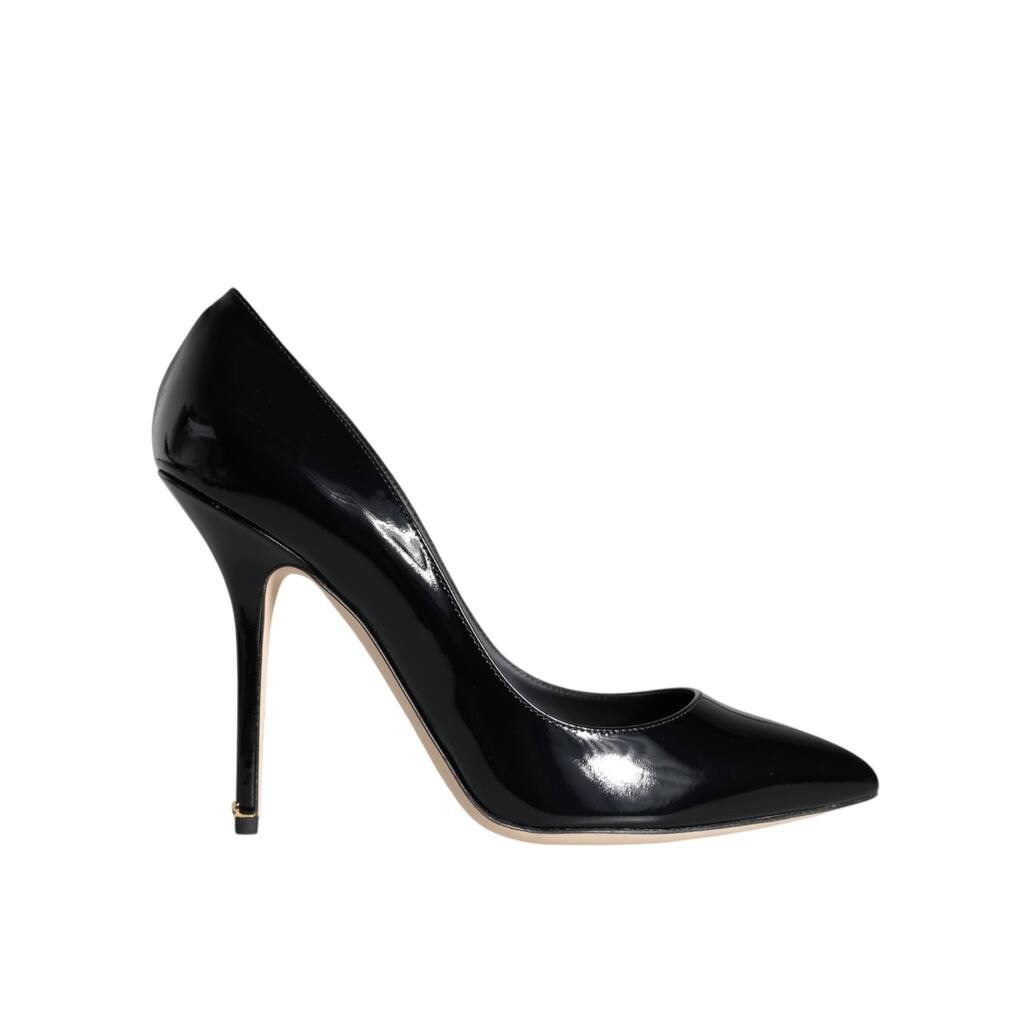 Dolce & Gabbana Black Patent Leather Bellucci Pumps Heels Women's Shoes