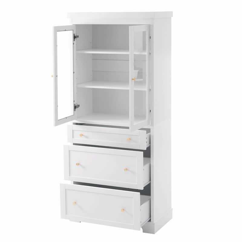 70.1" Modern High Freestanding Tall Bathroom Cabinet