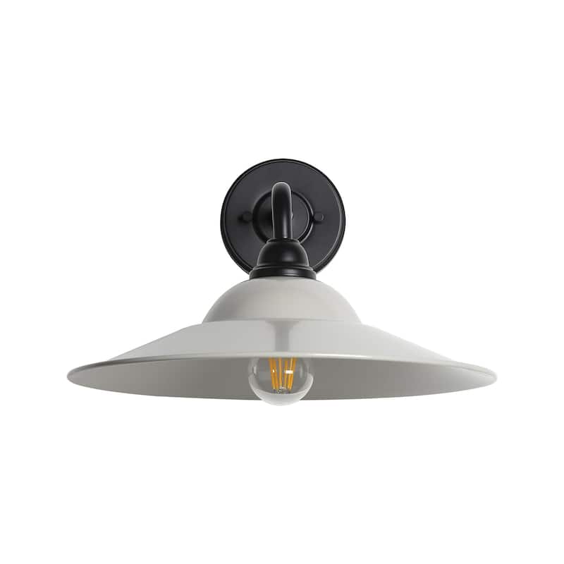 Golden Lighting 5096-OWL MGY Croma 12" Tall Outdoor Wall Sconce - Matte Black / Matte Gray