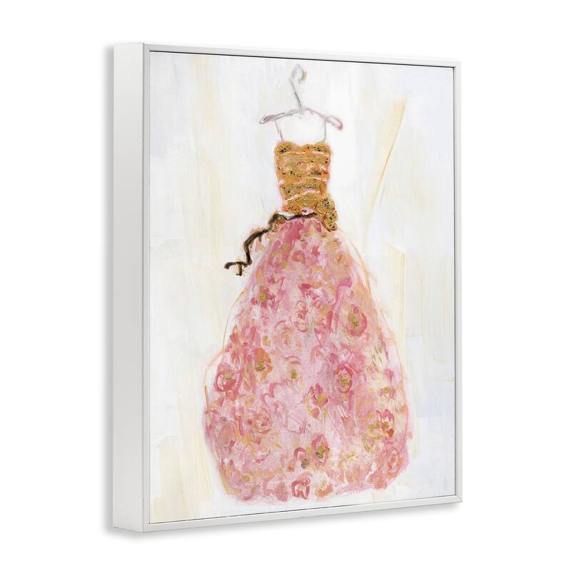 Stupell Classy Posh Pink Ball Gown Framed Giclee Art Design By Sally Swatland
