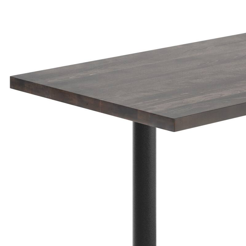 Rectangular Solid Wood Commercial Tabletop w/Two 22" x 22" Dining Height T-Bases - 30"W x 48"D x 29.5"H