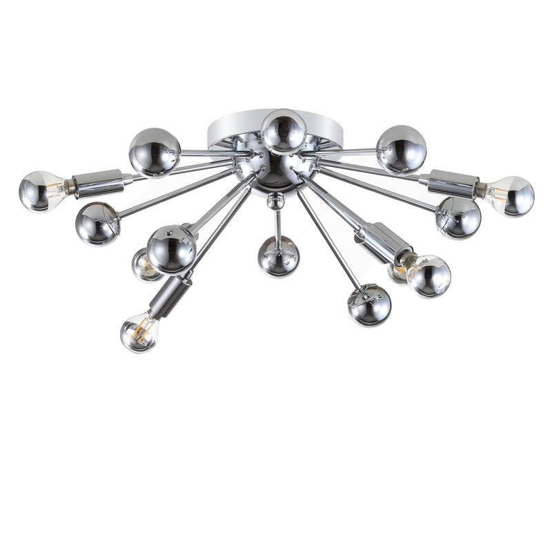 Orbit 20" 7-Light Metal LED Flush Mount, Chrome by JONATHAN Y
