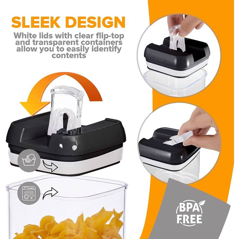 Cheer Collection Set of 8 Uniform Size Airtight Food Storage Containers