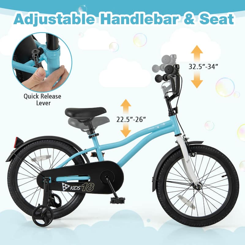 Costway 12"/14"/16"/18" Kids Bike for 3-4 Years Old Boys & Girls with