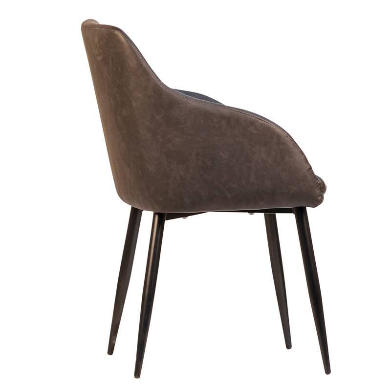 Emily PU Leather Upholstered Dining Chair, Brown