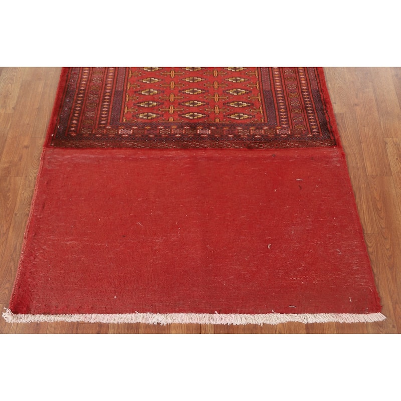 Geometric Turkoman Persian Square Rug Hand-Knotted Wool Carpet - 3'4" x 3'4"
