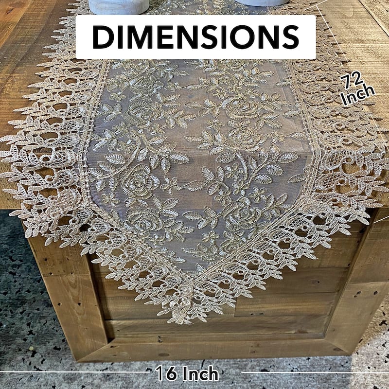 Shop LC Polyester Table Runner with Lace Mothers Day Gifts for Mom