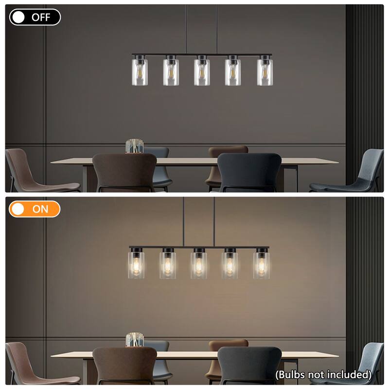 5-Light Linear Chandelier Kitchen Island Lighting Dining Room Light