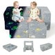 preview thumbnail 1 of 8, Costway Kids Couch Toddler Convertible Glow Play Sofa with Ottomans - See Details Grey - See Details