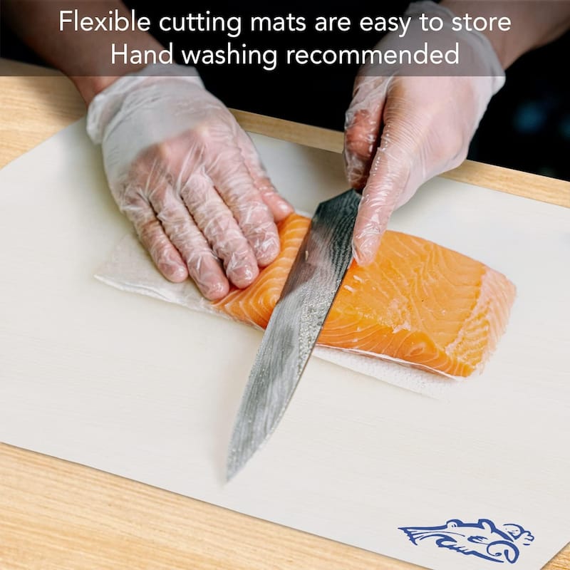 Flexible Cutting Board Mats Set of 3, Clear Frosted with Food Icons, Made in the USA of BPA Free Food Grade Plastic, 11.5” x 15”