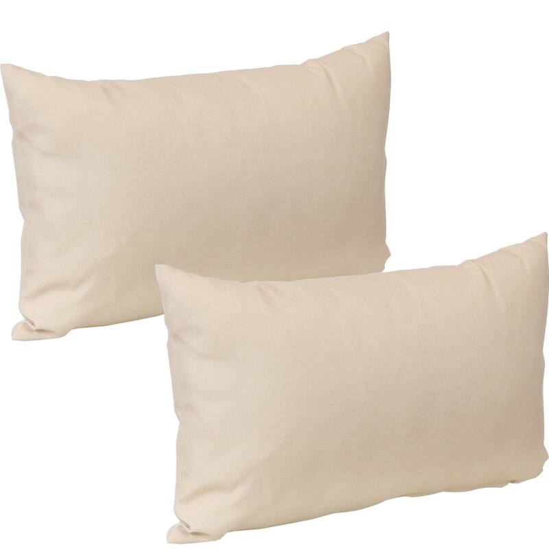 Sunnydaze 2 Outdoor Lumbar Throw Pillows - 12 x 20-Inch