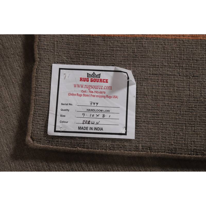 Hand Knotted Oriental 100% Wool Carpet Tribal Tribal Brown Gabbeh Area Rug - 9' 10'' X 8' 1''