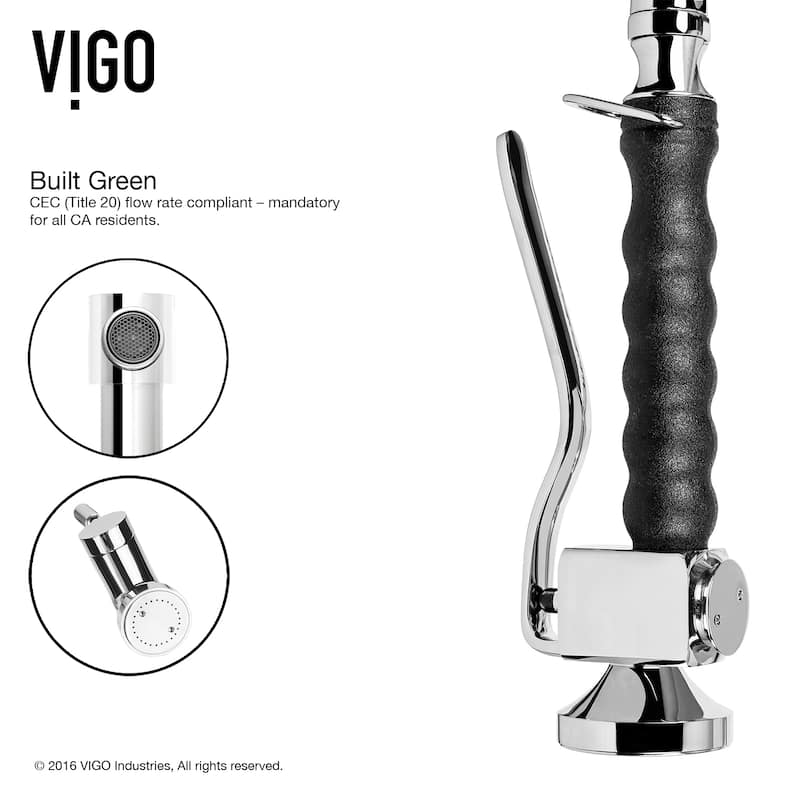 VIGO Zurich 27" H Single Handle Pull-Down Sprayer Kitchen Faucet