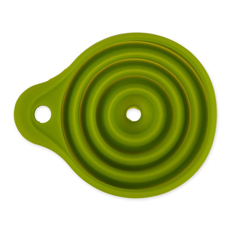 Collapsible 4.25-inch Green Silicone Funnel - 5.25x4.25x5.75