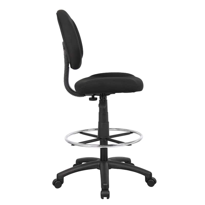Boss Contoured Comfort Adjustable Rolling Drafting Stool Chair