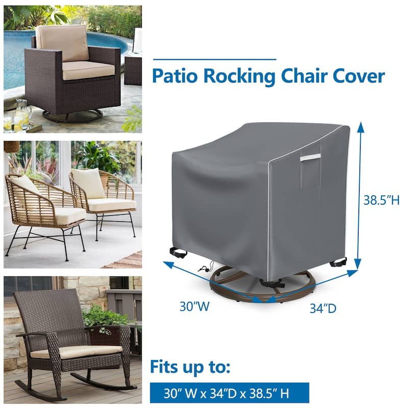 2-Pack Heavy Duty Waterproof Outdoor Lounge Chair Covers - All-Weather Patio Furniture Protection