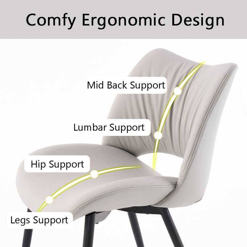 Modern PU Leather Dining Chairs Set of 2, Upholstered Kitchen Chairs