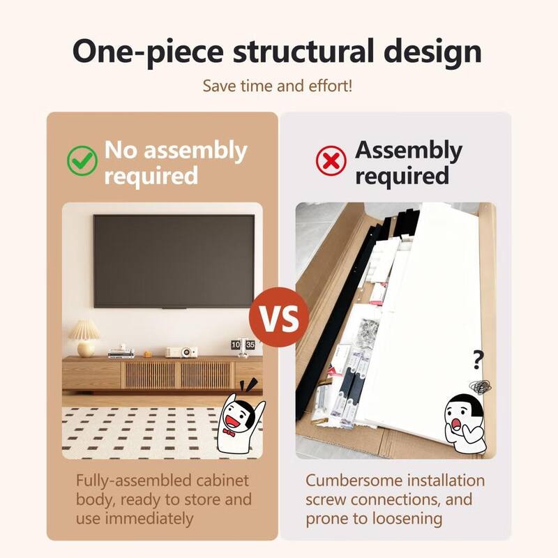 86.6" Solid Wood TV Stand with Slatted Door Design, Media Console for 90" TVs, - 86.6"Wx15.7"Dx20.8"H