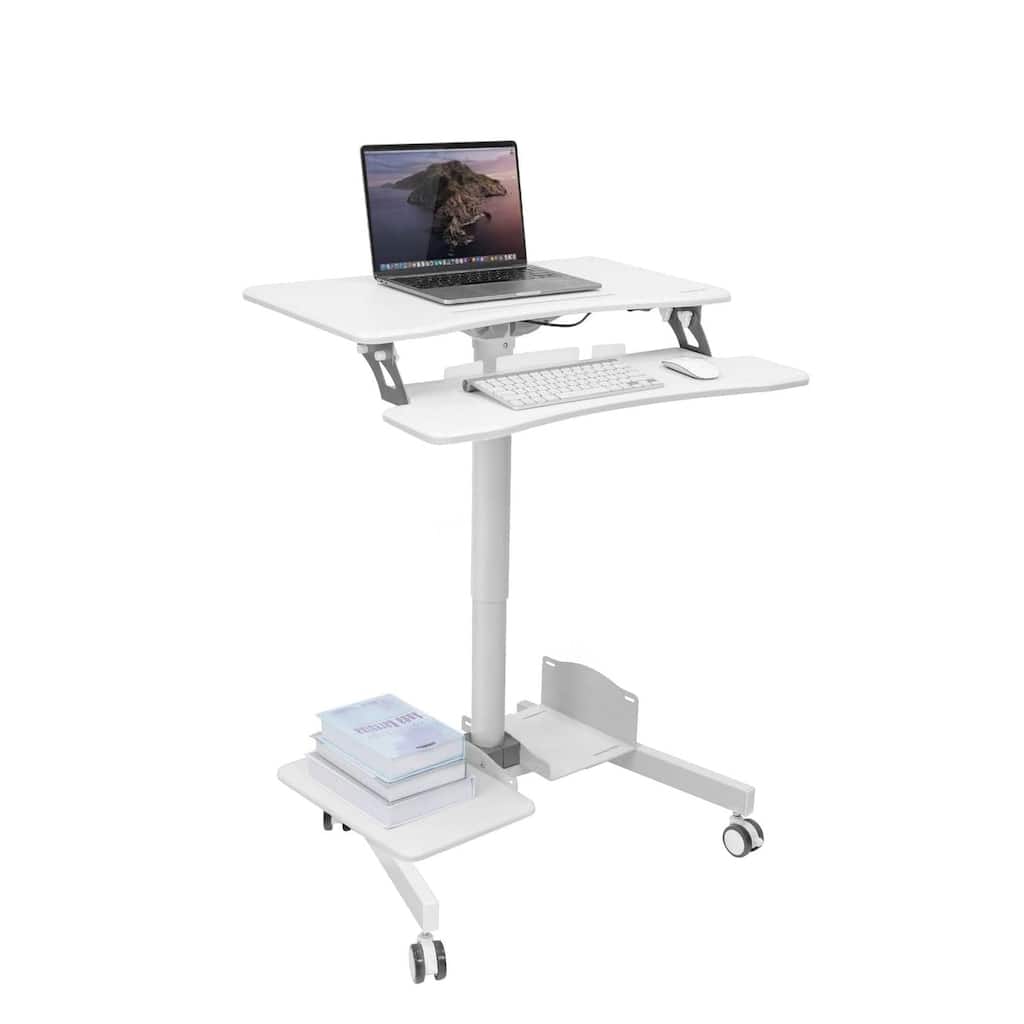 Mount-It! 28"W Adjustable Steel Standing Desk, White (MI-7979W)