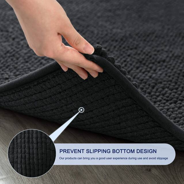 Subrtex Chenille Soft Rugs Super Water Absorbing Shower Mats