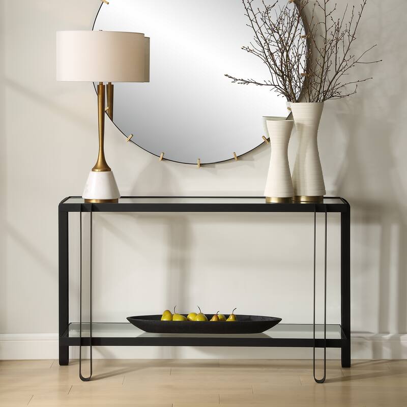Uttermost Shadow Black Iron Console Table - 32.25'' H X 55.25'' W X 15.5'' D