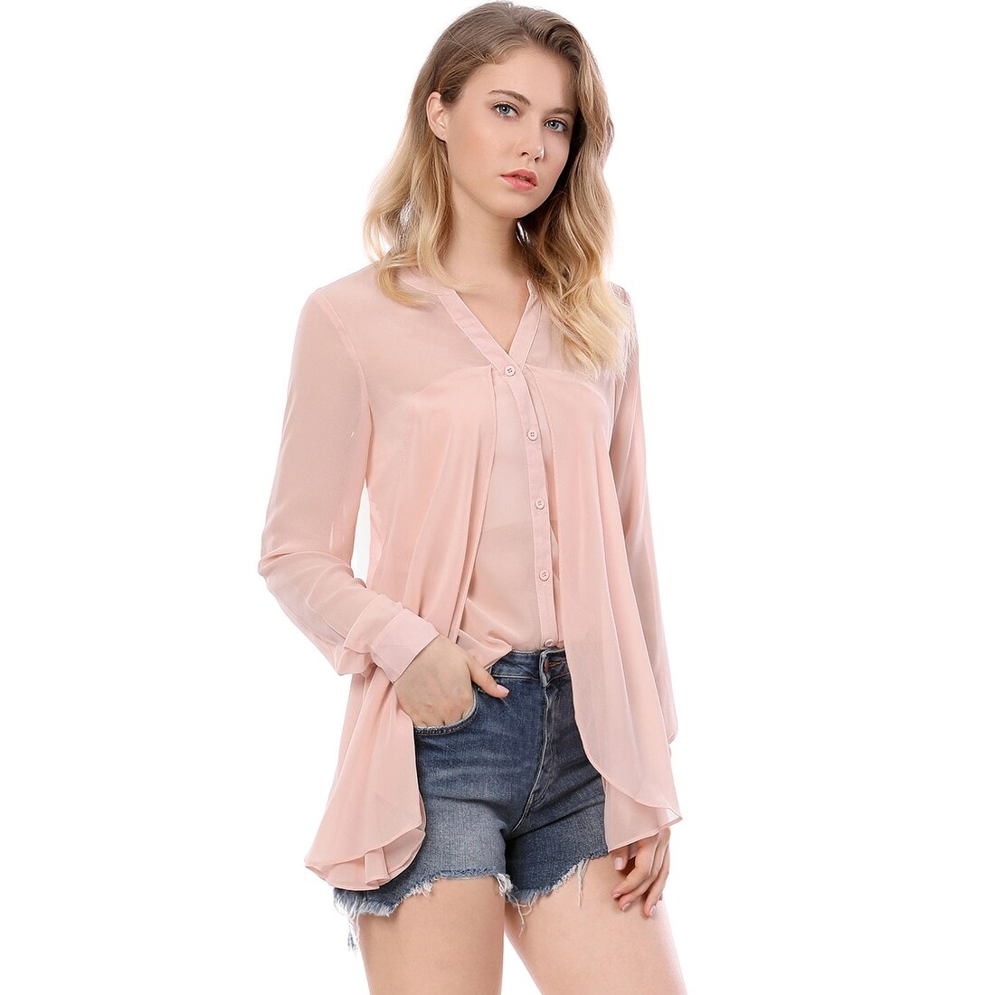 pink chiffon top