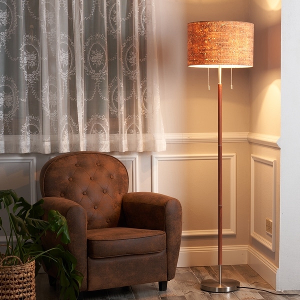 Wooden torchiere discount floor lamp