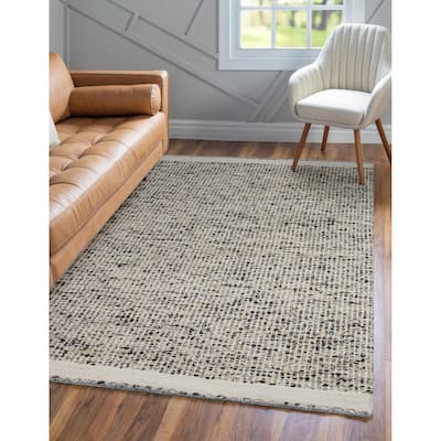 Domani Grant Mid-Century Moody Hand-Knotted Wool Area Rug