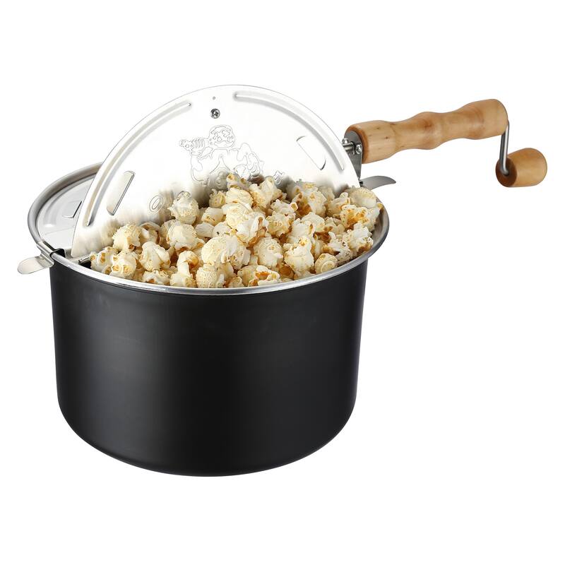 6.5 Quart Stovetop Popcorn Maker by Great Northern Popcorn (Black)